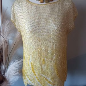 Sequins blouse yellow small